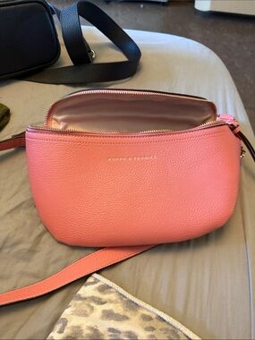 Poppy & Peonies Pink Pebbled Leather Crossbody